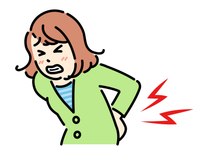 腰痛を抱えている女性の様子